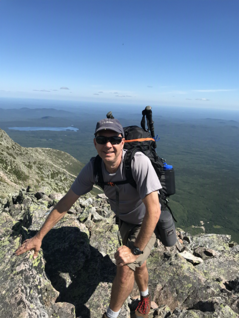 Ed hiking near the summit of Katahdin, Maine.
